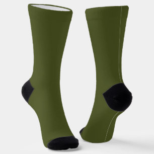 Minimalistische professionele effen legergroene kl sokken
