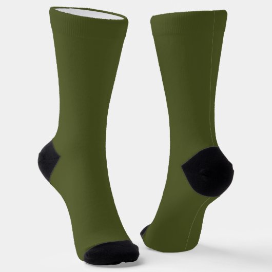 Minimalistische professionele effen legergroene kl sokken (Gebogen)