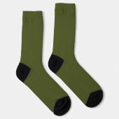 Minimalistische professionele effen legergroene kl sokken (Rechts)