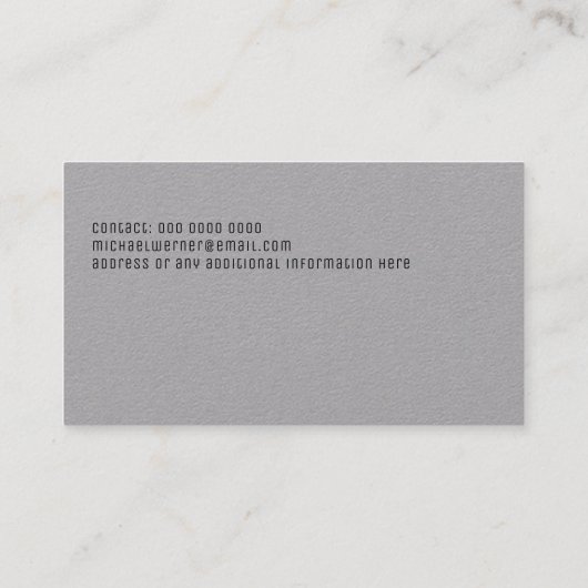 Minimalistische professionele elegante eenvoudige  visitekaartje (Achterkant)