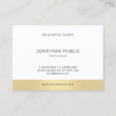 Minimalistische Professionele Elegante Gouden Witt Visitekaartje (Achterkant)