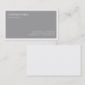 Minimalistische professionele elegante grijze Sjab Visitekaartje (Voorkant / Achterkant)