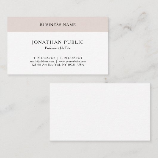 Minimalistische professionele elegante klassieke l visitekaartje (Voorkant / Achterkant)