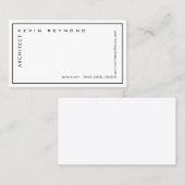 Minimalistische professionele elegante witte archi visitekaartje (Voorkant / Achterkant)
