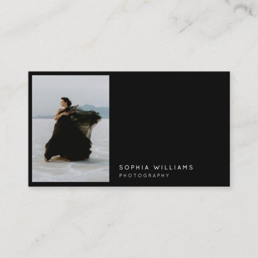 Minimalistische Professionele Foto QR Code Zakelij Visitekaartje (Voorkant)