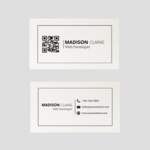 Minimalistische Professionele Freelancer QR Code M Visitekaartje