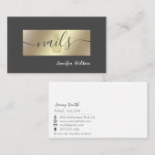 Minimalistische professionele gouden folie nagelsa visitekaartje (Voorkant / Achterkant)