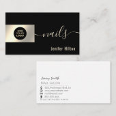 Minimalistische professionele gouden folie spijker visitekaartje (Voorkant / Achterkant)