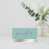 Minimalistische professionele gouden folie visitekaartje (Staand voorkant)