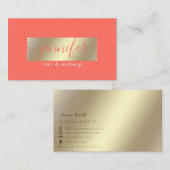 Minimalistische professionele gouden folie visitekaartje (Voorkant / Achterkant)