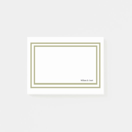 Minimalistische professionele gouden lijst post-it® notes (Voorkant)