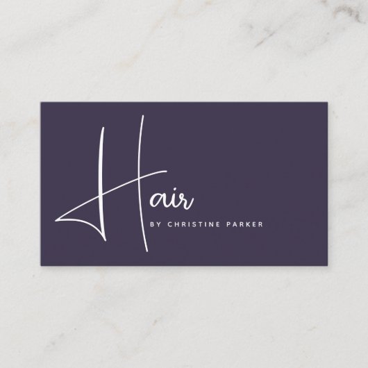 Minimalistische professionele haarmonogram Qr-code Visitekaartje (Voorkant)