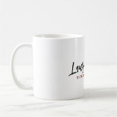 Minimalistische professionele handgeschreven gewon koffiemok (Links)