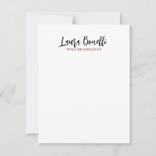 Minimalistische professionele handgeschreven gewon notitiekaartje