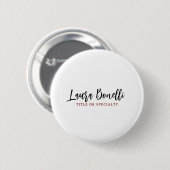 Minimalistische professionele handgeschreven gewon ronde button 5,7 cm (Voorkant /achterkant)