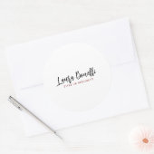 Minimalistische professionele handgeschreven gewon ronde sticker (Envelop)
