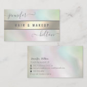 Minimalistische professionele holografische gouden visitekaartje (Voorkant / Achterkant)