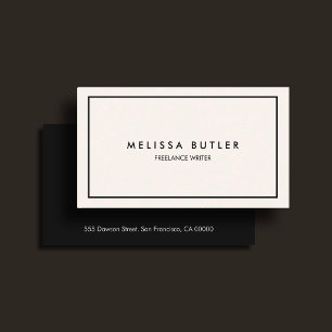 Minimalistische professionele ivoorbeige boutique visitekaartje