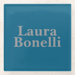 Minimalistische professionele Jouw naam Glazen Onderzetter