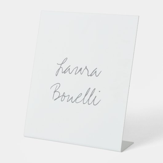 Minimalistische professionele Jouw naam Reclamebord Met Voetstuk (Voorkant)