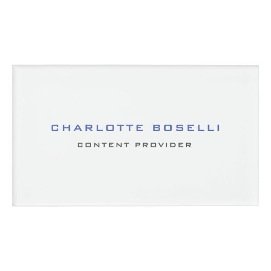 Minimalistische professionele Jouw naam titel bero Naambadge (Voorkant)