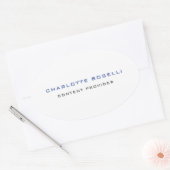 Minimalistische professionele Jouw naam titel bero Ovale Sticker (Envelop)
