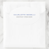 Minimalistische professionele Jouw naam titel bero Ovale Sticker (Tas)