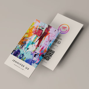 Minimalistische professionele kunstenaar foto QR-c Visitekaartje