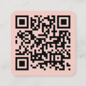 Minimalistische professionele Logo QR Code Blush R Vierkante Visitekaartje (Achterkant)