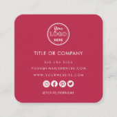 Minimalistische Professionele Logo QR Code Hot Pin Vierkante Visitekaartje (Voorkant)