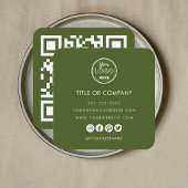 Minimalistische Professionele Logo QR Code Moss Gr Vierkante Visitekaartje