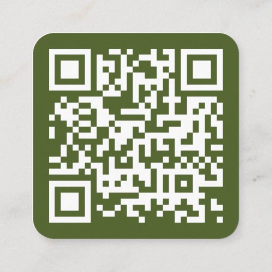 Minimalistische Professionele Logo QR Code Moss Gr Vierkante Visitekaartje (Achterkant)