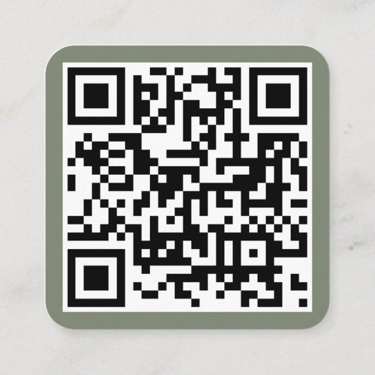 Minimalistische Professionele Logo QR Code Sage Gr Vierkante Visitekaartje (Achterkant)