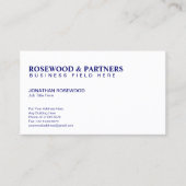 Minimalistische professionele marine & wit | eenzi visitekaartje (Voorkant)