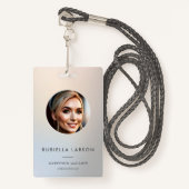 Minimalistische professionele Marketing foto Zilve Badge (Voorkant met draagriem)