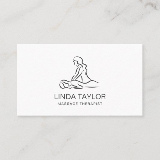 Minimalistische professionele massagetherapiebedri visitekaartje (Voorkant)