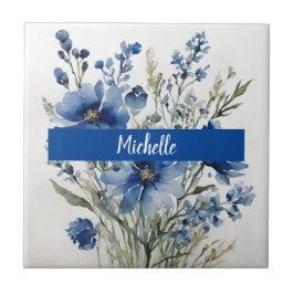 Minimalistische professionele moderne bos van bloe tegeltje