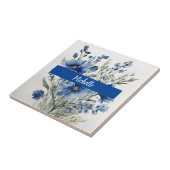 Minimalistische professionele moderne bos van bloe tegeltje (Zijkant)