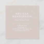 Minimalistische professionele moderne champagne vierkante visitekaartje (Achterkant)