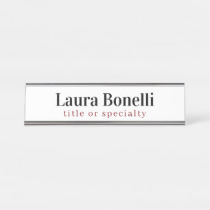 Minimalistische professionele moderne eenvoudige n bureau naambordje