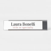 Minimalistische professionele moderne eenvoudige n bureau naambordje (Voorkant)