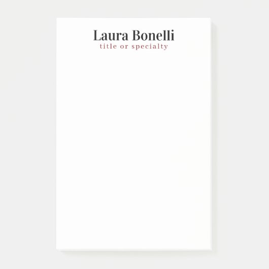 Minimalistische professionele moderne eenvoudige n post-it® notes (Voorkant)