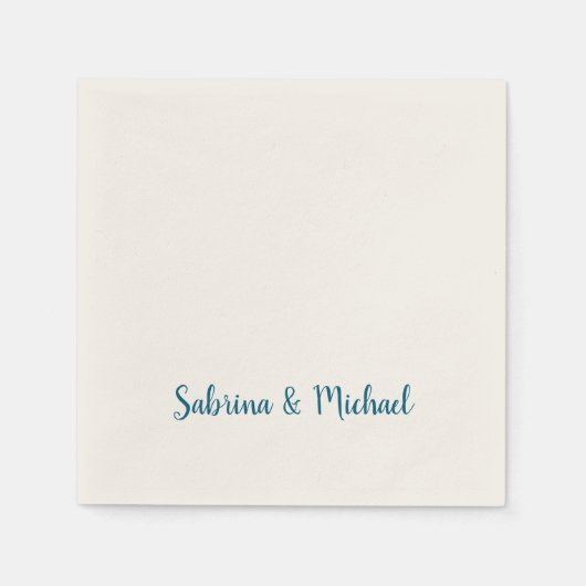 Minimalistische professionele moderne effen blauw  servet (Voorkant)