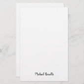 Minimalistische professionele moderne effen zwart  briefpapier (Voorkant / Achterkant)