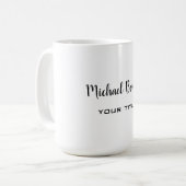 Minimalistische professionele moderne effen zwart  koffiemok (Voorkant links)