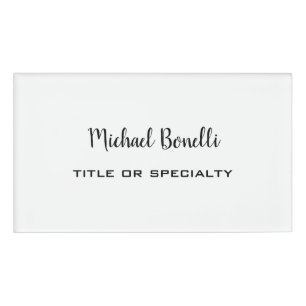 Minimalistische professionele moderne effen zwart  naambadge