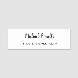 Minimalistische professionele moderne effen zwart  naamplaatje