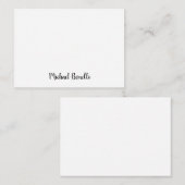 Minimalistische professionele moderne effen zwart  notitiekaartje (Voorkant / Achterkant)