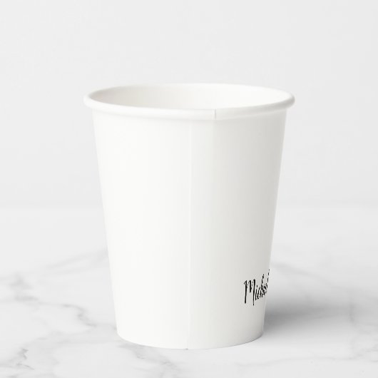 Minimalistische professionele moderne effen zwart  papieren bekers (Rechts)