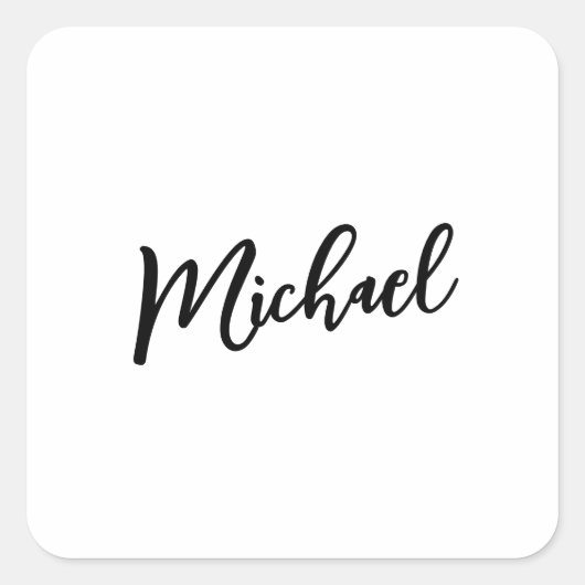 Minimalistische professionele moderne elegante vierkante sticker (Voorkant)